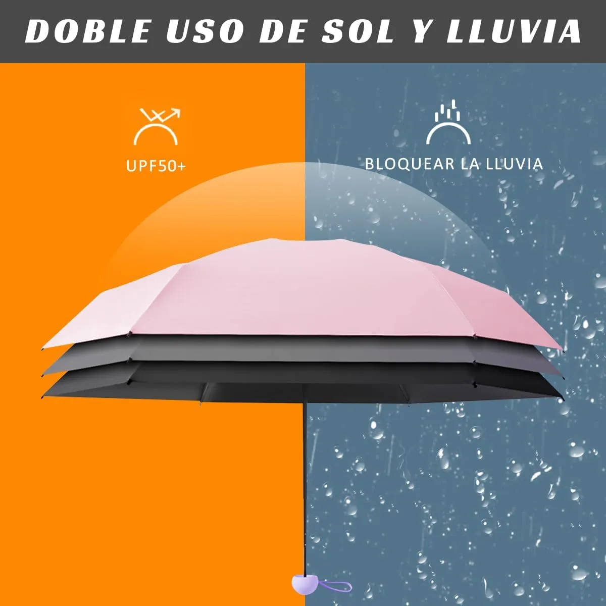 Foto 4 pulgar | Paraguas Sombrilla Bolsillo Anti-ultravioleta +bolsa Cápsula Eo Safe Imports Esi-19662 Rosa