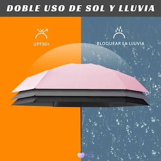 Foto 3 | Paraguas Sombrilla Bolsillo Anti-ultravioleta +bolsa Cápsula Eo Safe Imports Esi-19662 Rosa