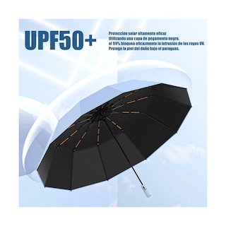 Foto 2 | Paraguas Sombrilla Protección Uv Automático Con 12 Varillas Eo Safe Imports Esi-19665 Azul