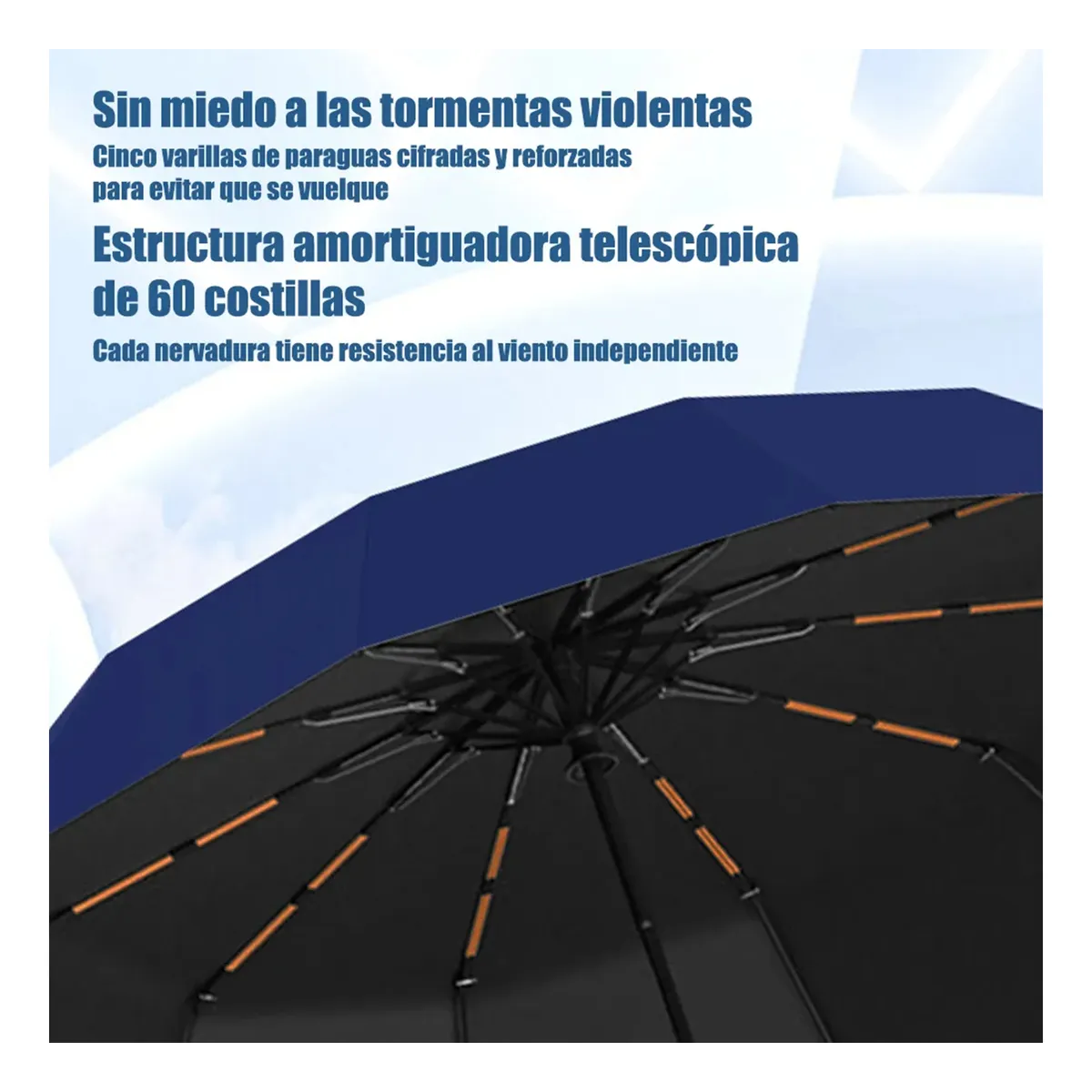 Foto 4 pulgar | Paraguas Sombrilla Protección Uv Automático Eo Safe Imports Esi-19666 Azul