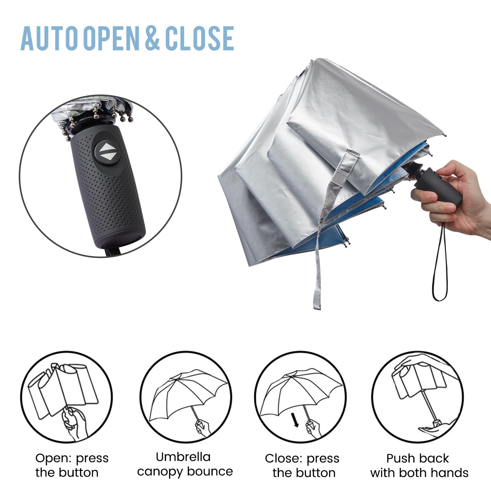 Foto 5 pulgar | Paraguas De Viaje G4free Upf 50+ Con Protección Uv 105/116 Cm - Venta Internacional.