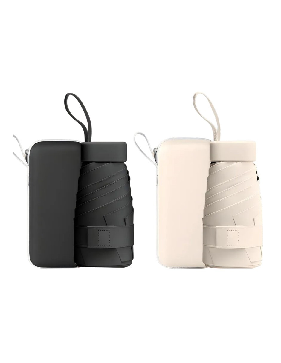 Foto 2 pulgar | 2pzs Paraguas Reversible Uv Negro Beige