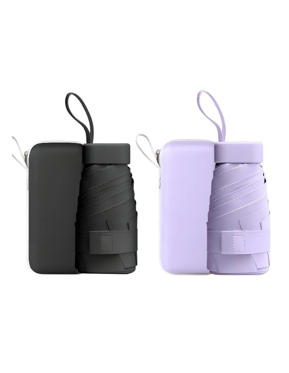 Foto 2 pulgar | 2pzs Paraguas Reversible Uv Negro Purpura