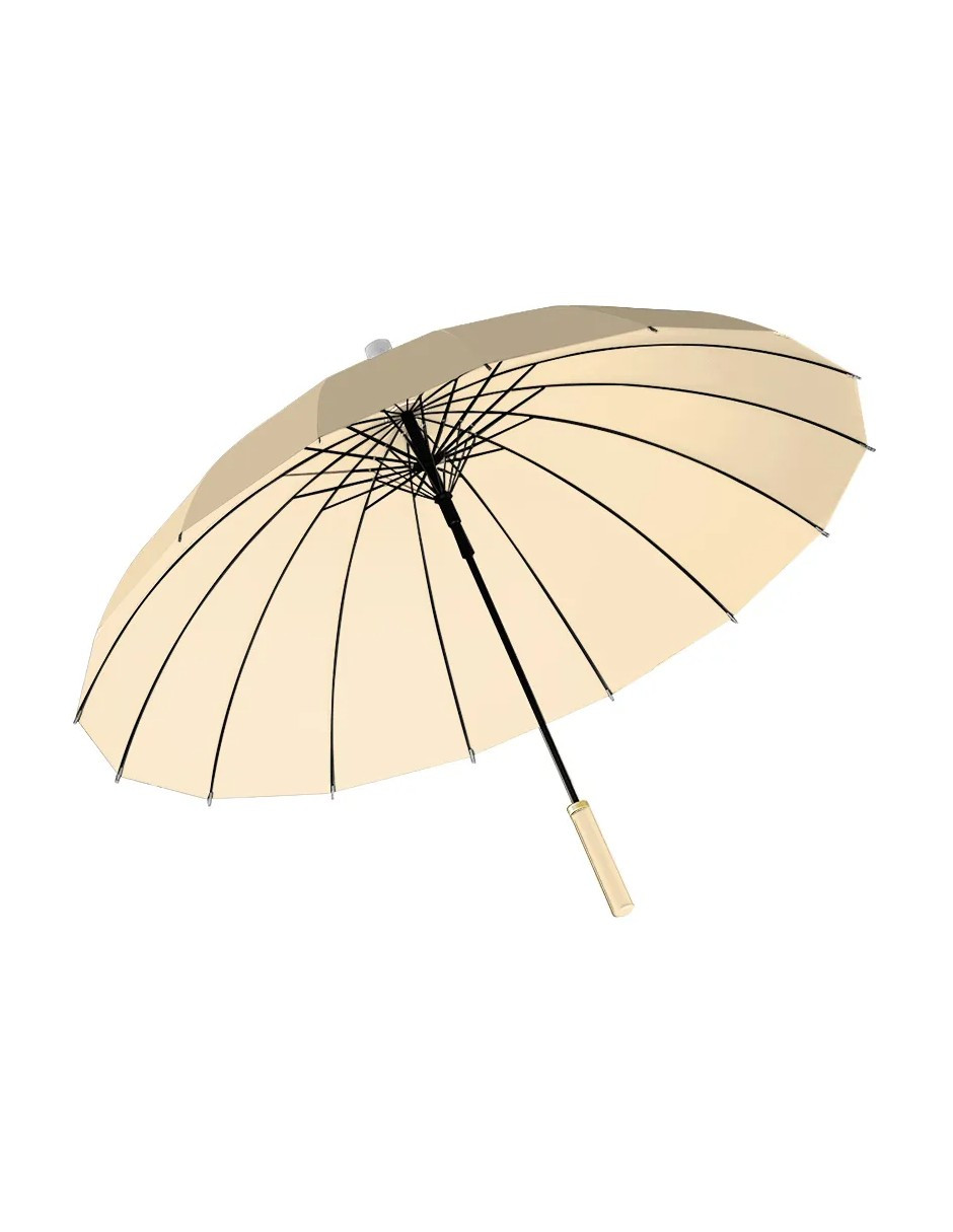 Foto 1 | Paraguas 16 Costillas Sombrilla + Funda De Goma Impermeable Beige