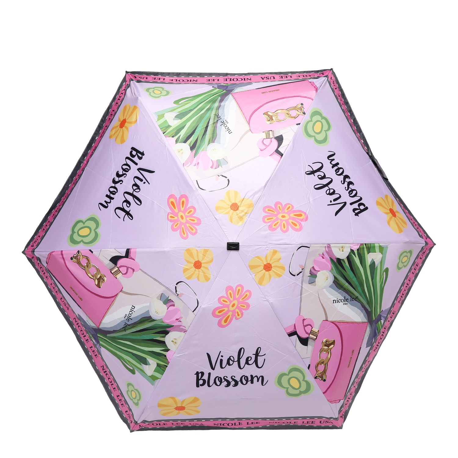 Foto 4 pulgar | Sombrilla Protección Uv Nicole Lee Print Violet Blossom