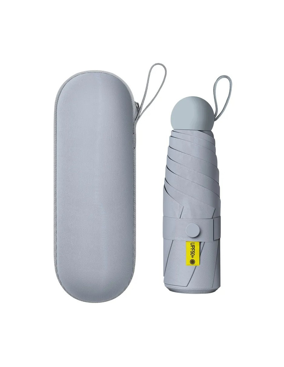 Foto 4 pulgar | Paraguas Bolsillo Anti-ultravioleta +bolsa Cápsula Gris+ Gratis Termo Güish De Regalo