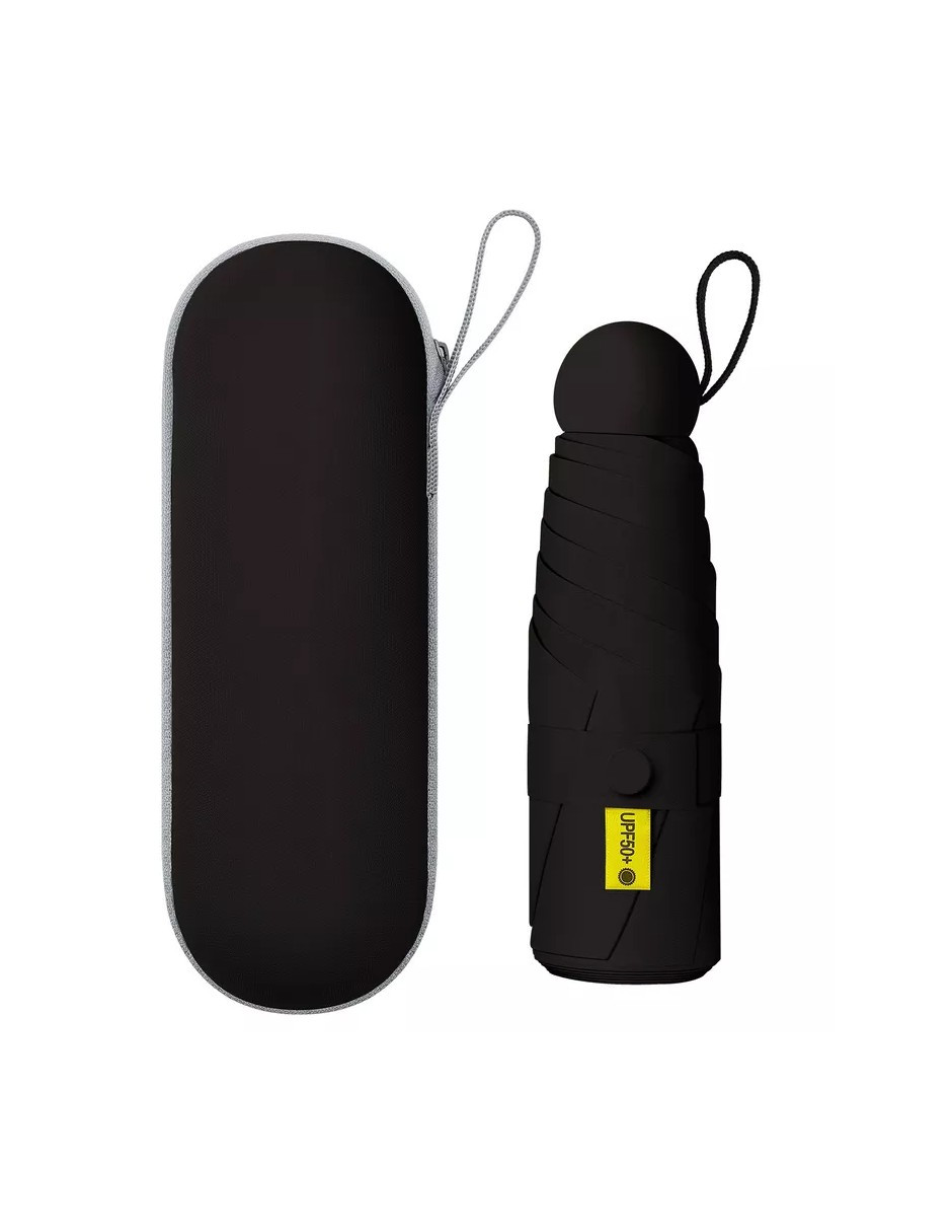 Foto 4 pulgar | Paraguas Bolsillo Anti-ultravioleta +bolsa Cápsula Negro + Gratis Termo Güish De Regalo