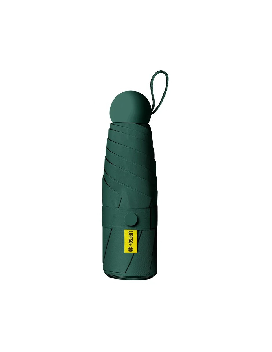 Foto 3 pulgar | Paraguas Sombrilla+bolsa Cápsula Verde Oscuro + Gratis Termo Güish De Regalo