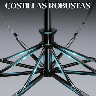 Foto 4 | 2pzs Paraguas Reversible Cápsula Ultraligero Uv Negro Y Beige