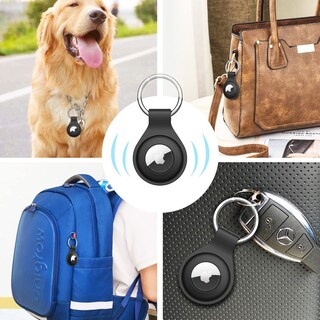 Foto 2 | Funda De Silicona Para Airtag 2021 Jetech Con Llavero, Paquete De 2, Color Negro - Venta Internacional.