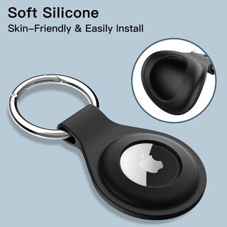 Foto 3 | Funda De Silicona Para Airtag 2021 Jetech Con Llavero, Paquete De 2, Color Negro - Venta Internacional.