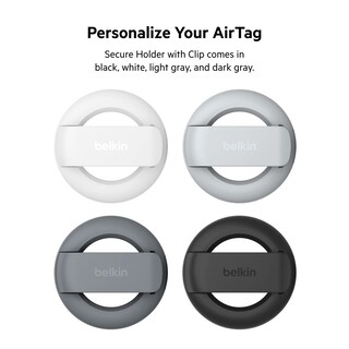 Foto 6 | Soporte Seguro Airtag Belkin Con Clip Duradero, Gris Oscuro - Venta Internacional.
