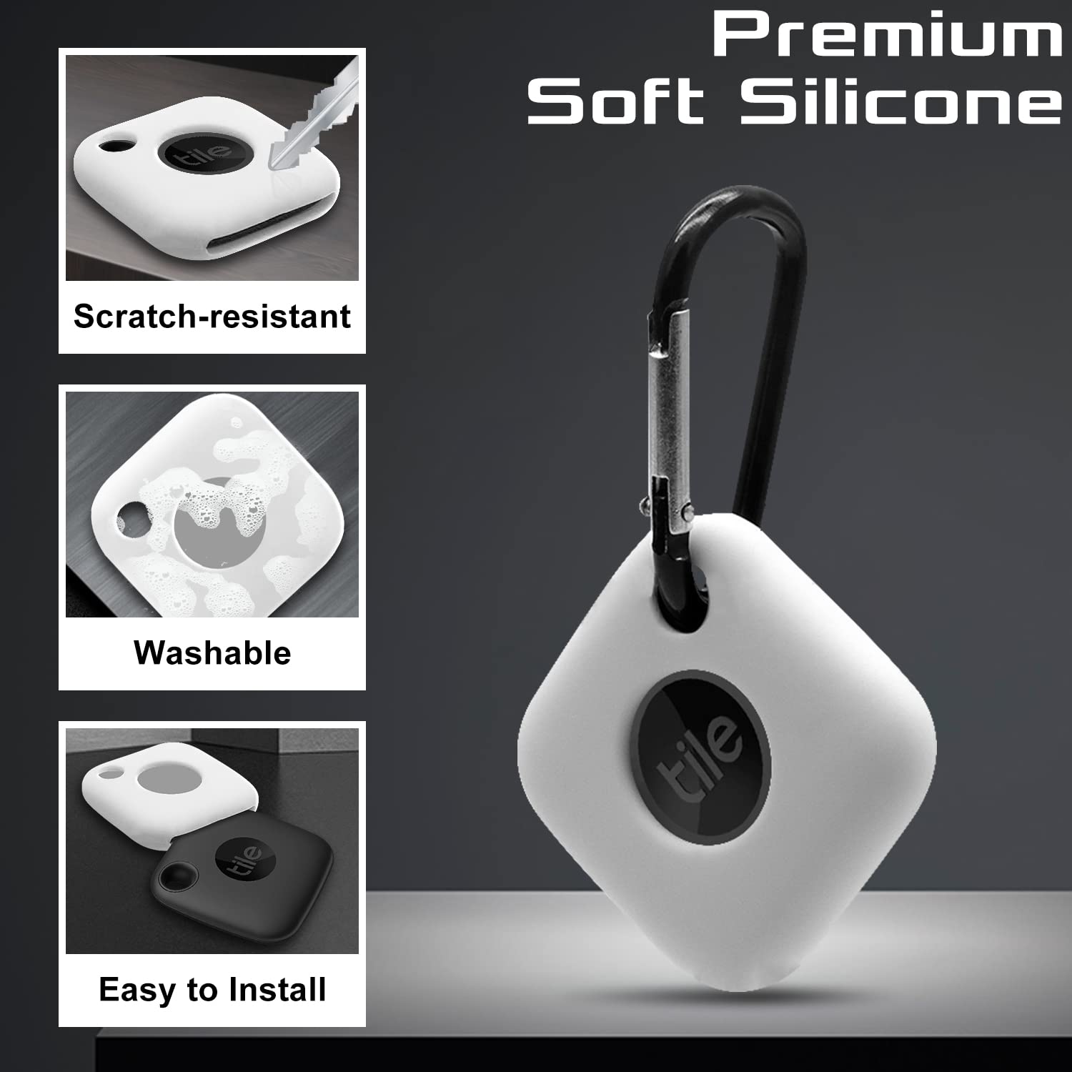 Foto 3 pulgar | Funda De Silicona Para Tile Mate 2022 Con Llavero Seltureone, Color Blanco - Venta Internacional.