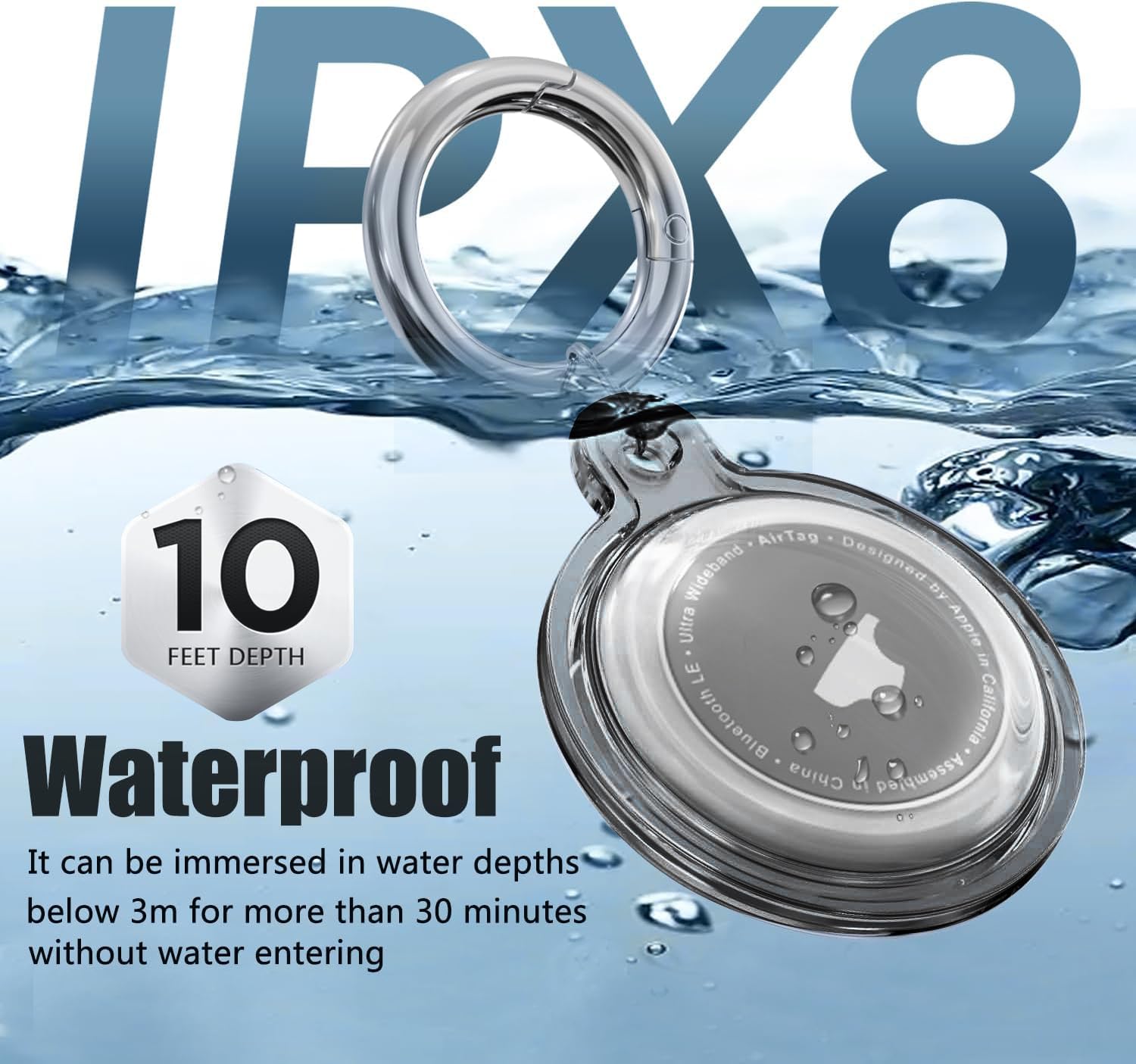 Foto 4 pulgar | Funda Impermeable Galafoki Transparente para AirTag 4 Piezas - Venta Internacional
