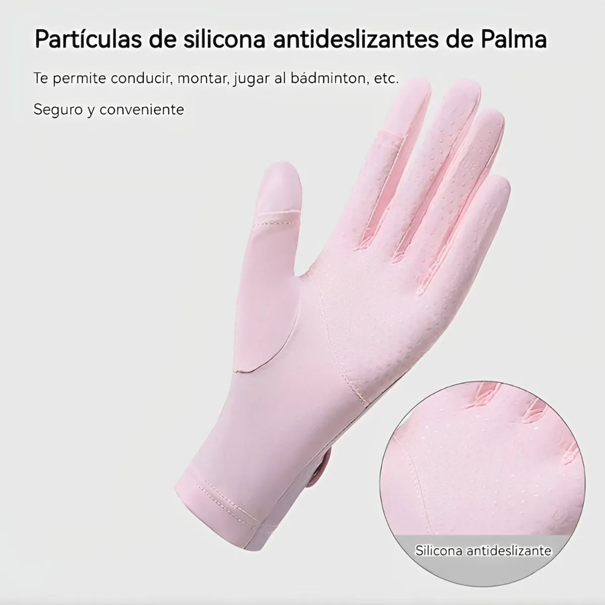 Foto 3 | Antideslizante  Protección Solar  Guantes De Pantalla Táctil Belug Violeta Rosa