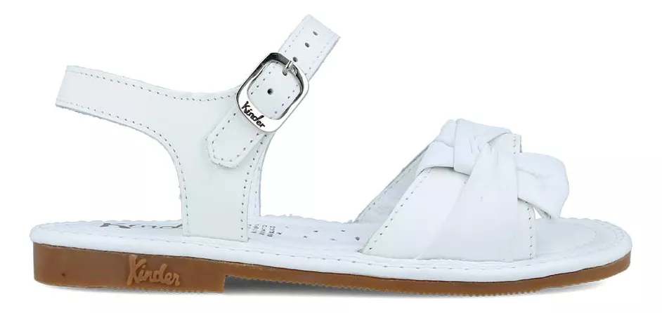 Sandalia Huarache Kinder 6021 De Piel Niña Blanco