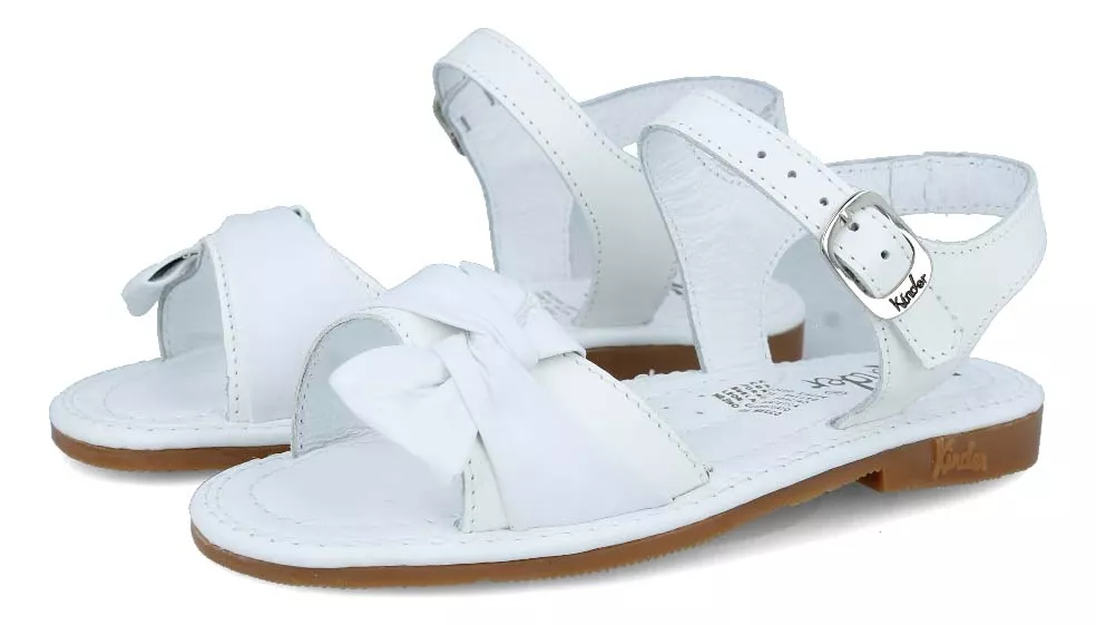 Foto 4 pulgar | Sandalia Huarache Kinder 6021 De Piel Niña Blanco