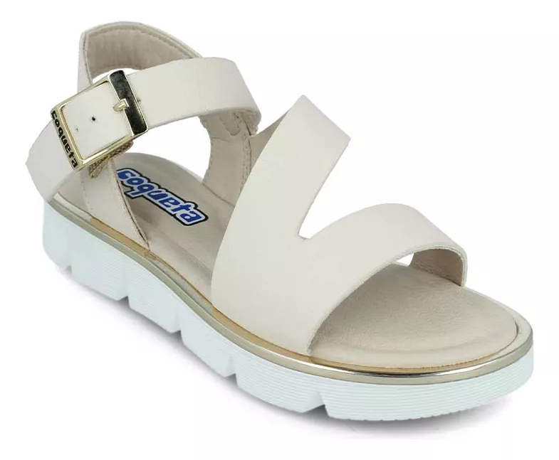 Foto 3 pulgar | Sandalia Huarache Coqueta 112901-l Niña Sintético Beige Casual