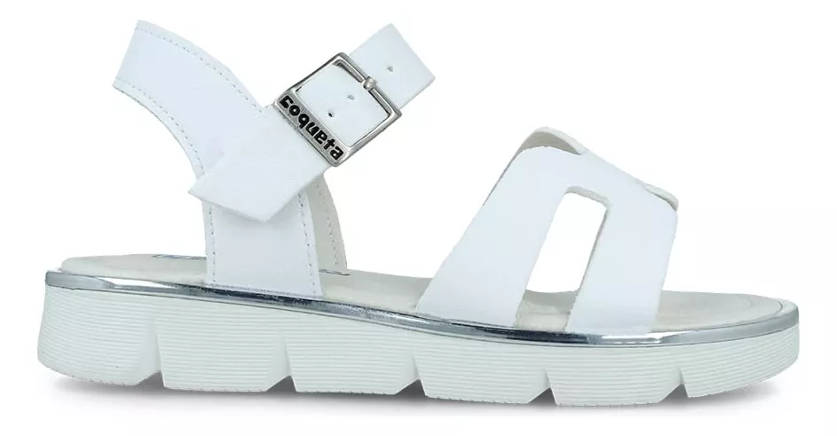 Sandalia Huarache Coqueta 112900-b Niña Casual Sintético Blanco