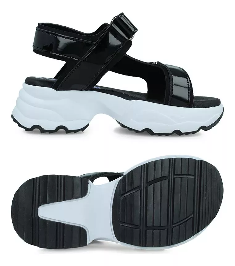 Foto 5 | Sandalia Huarache Coqueta 115705-c Color Negro Charol Niña