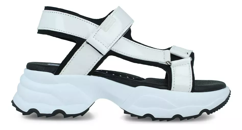 Sandalia Huarache Coqueta 115705-d Casual Niña Charol Blanco