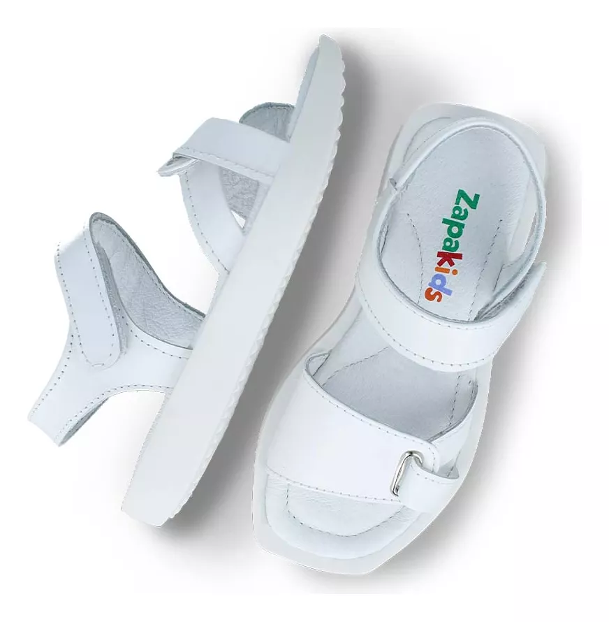 Foto 4 pulgar | Sandalias Huaraches Zapakids 93755-cx1 Zapatos Niña Piel Blanco