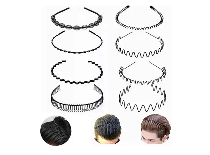 Foto 2 pulgar | Horquilla Xtellar Antideslizante Unisex Con Ondas Diadema De Moda Negro Simop B00076