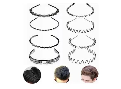 Foto 1 | Horquilla Xtellar Antideslizante Unisex Con Ondas Diadema De Moda Negro Simop B00076