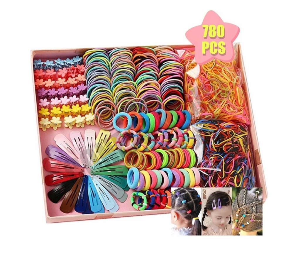 Mini Ligas para Cabello Elásticas Fanbu para Dama 780pcs Accesorios