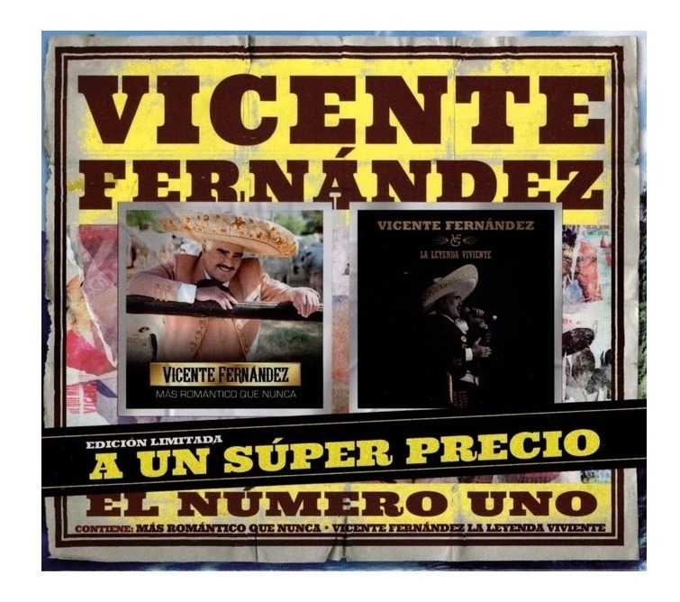 2 CD Sony Music Vicente Fernández Más Romántico que Nunca + Leyenda Viviente