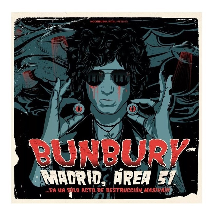 2 Discos CD más 2 DVD Warner Music Madrid Área 51 En Vivo Bunbury Nuevo