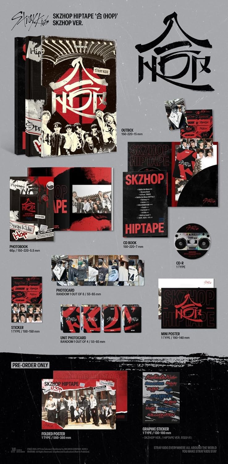 Foto 7 pulgar | Set De Álbumes Stray Kids Skzhop Hiptape Hop 3 Ver Con Extras - Venta Internacional.