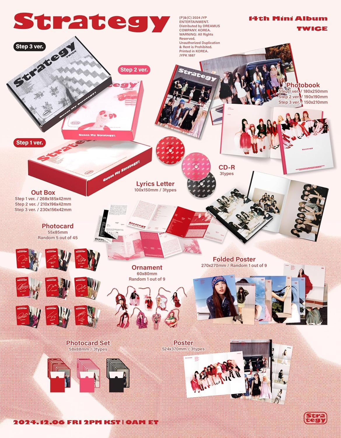 Foto 6 pulgar | Álbum Twice Strategy 14th Mini Con Álbum De Fotos, Set De 3 Versiones - Venta Internacional.
