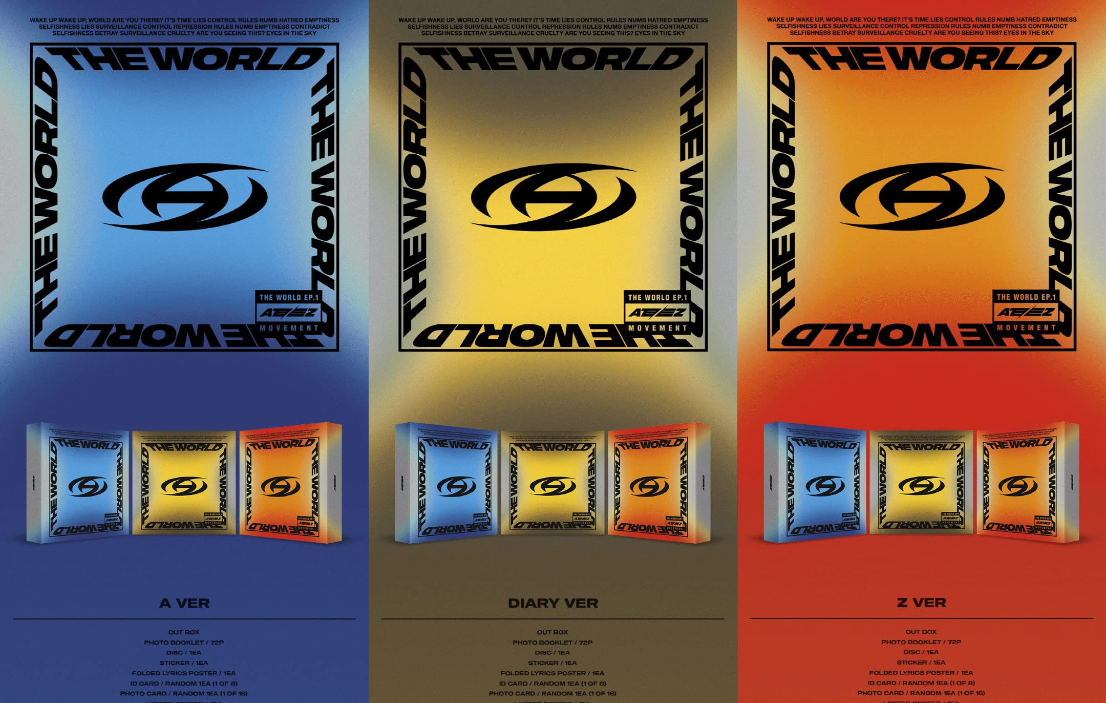 Foto 3 pulgar | Álbum Ateez The World Ep.1: Movement 3 Version Set Cd+póster - Venta Internacional.