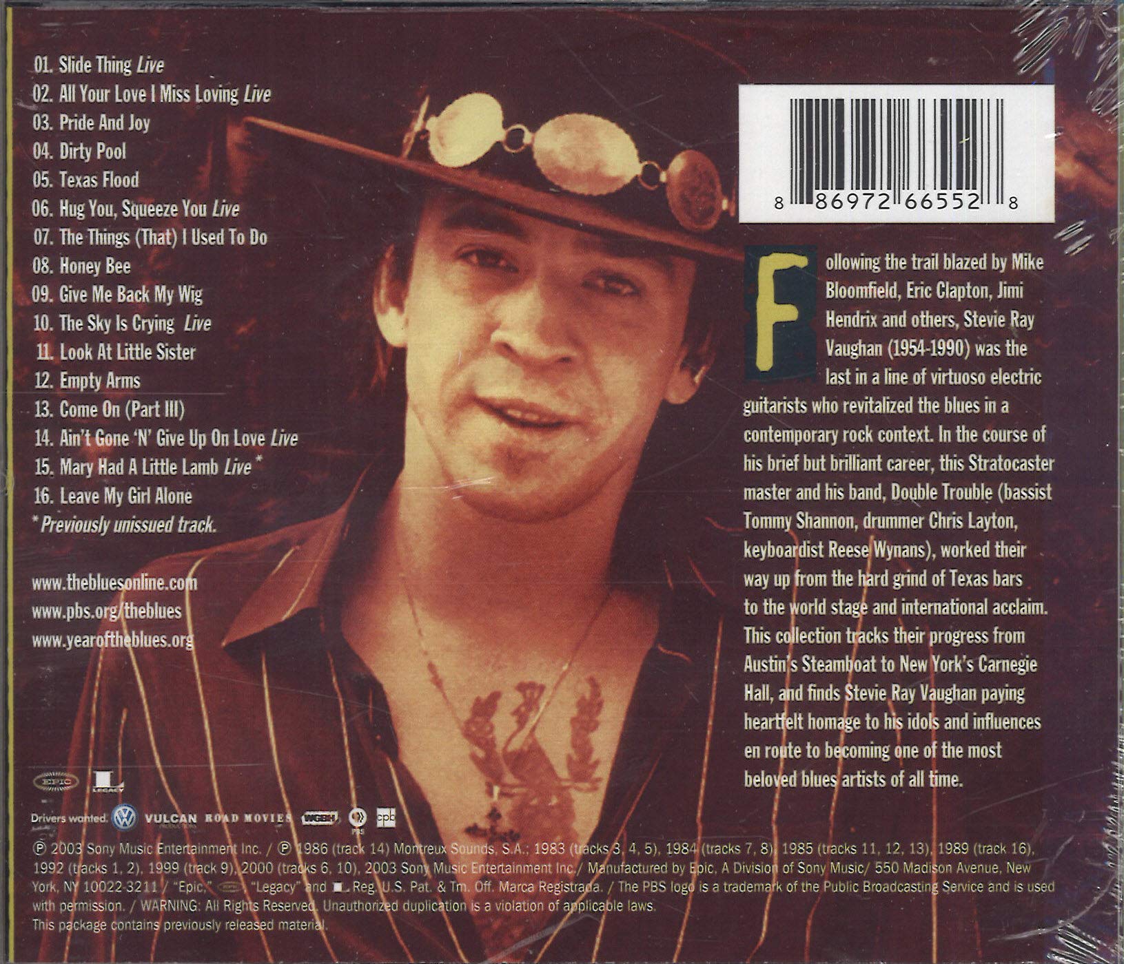 Foto 3 pulgar | Cd Martin Scorsese Presenta The Blues: Stevie Ray Vaughan - Venta Internacional.