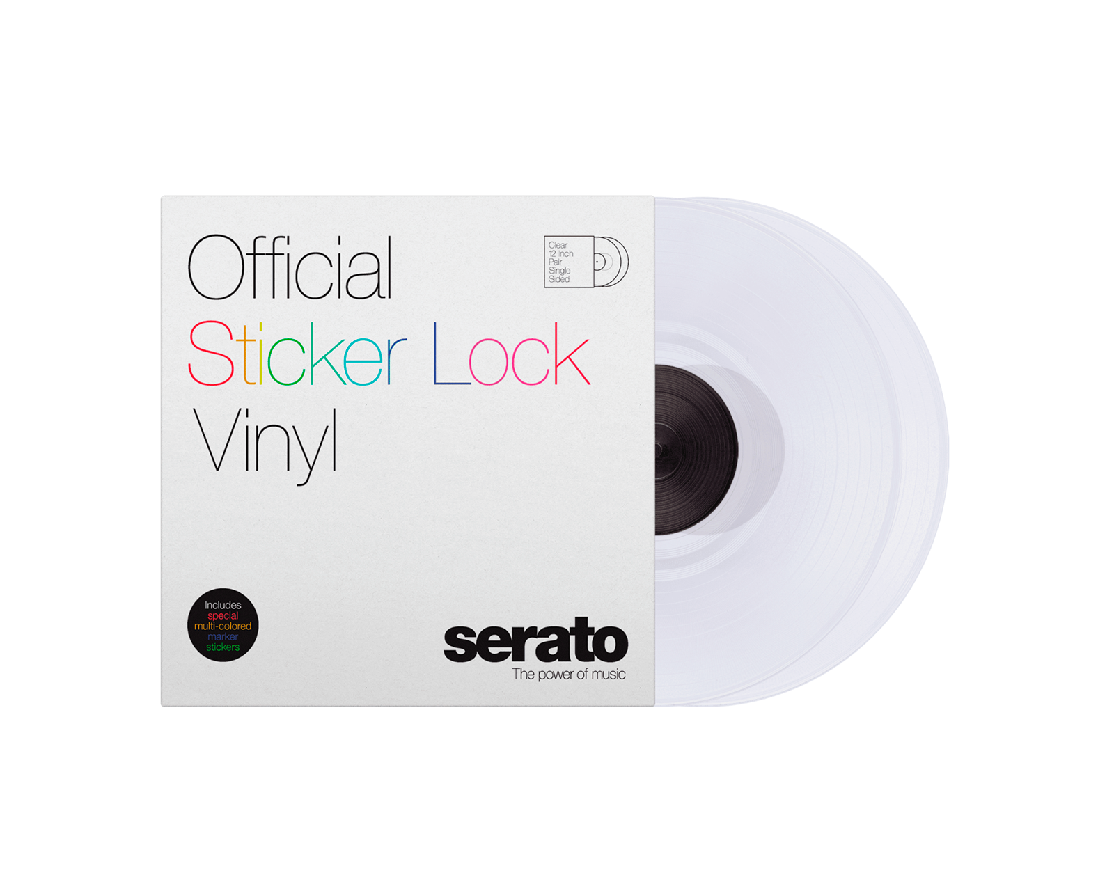 Foto 2 pulgar | Serato 2 X 12''  Sticker Lock Vinyl - One-sided Clear Par Transparente