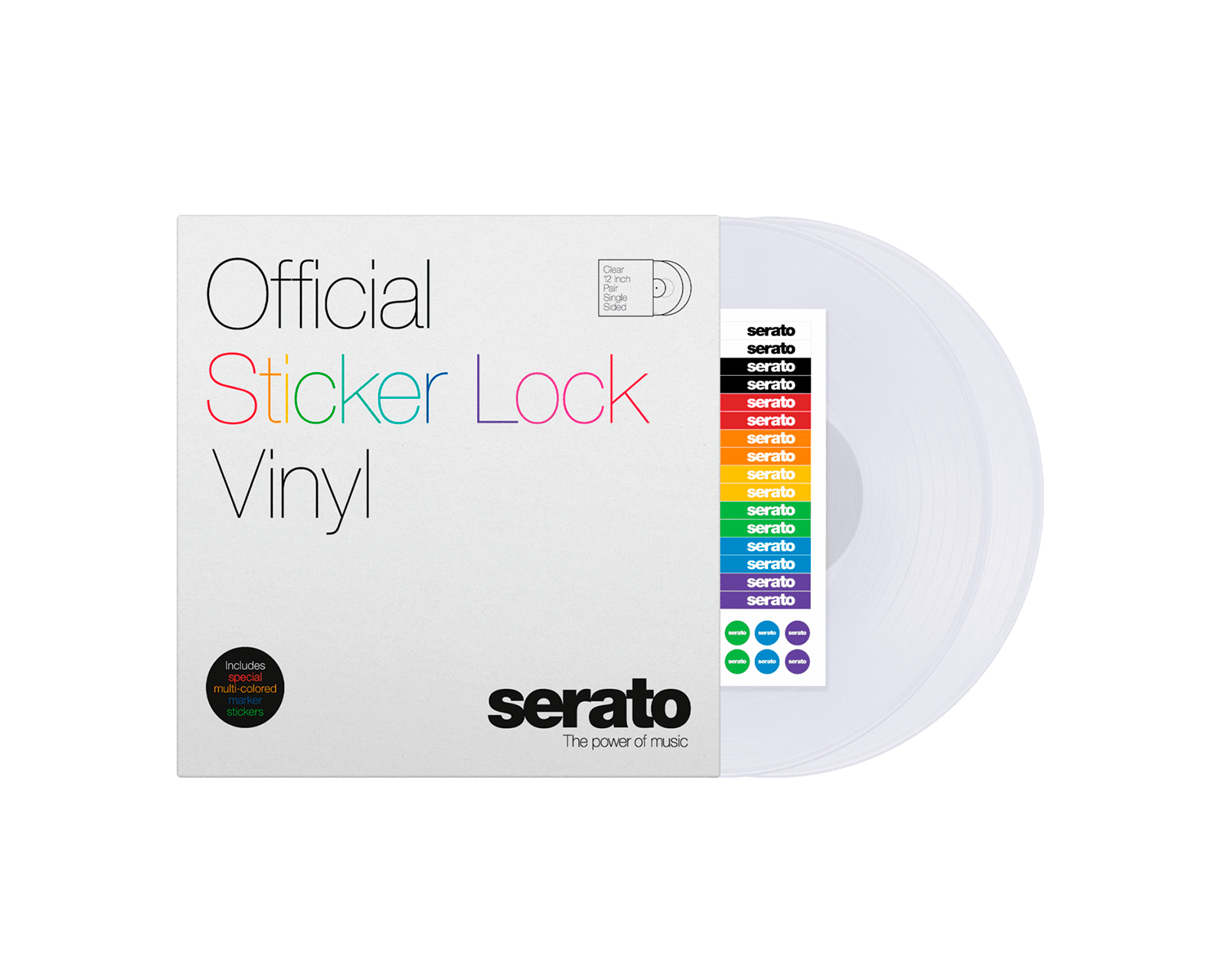 Foto 3 pulgar | Serato 2 X 12''  Sticker Lock Vinyl - One-sided Clear Par Transparente