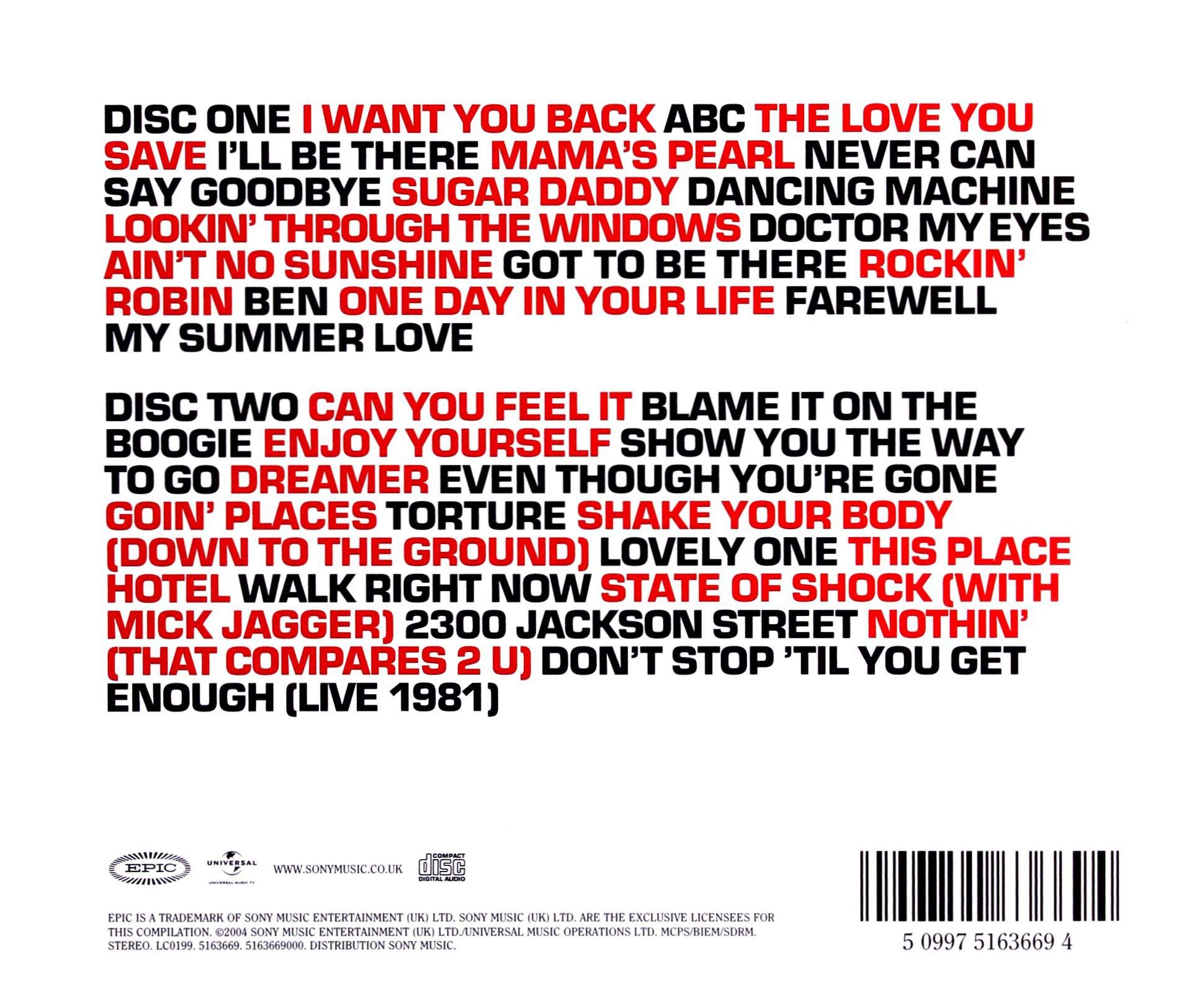 Foto 3 pulgar | Cd Sony Very Best Of The Jacksons Double Cd - Venta Internacional.