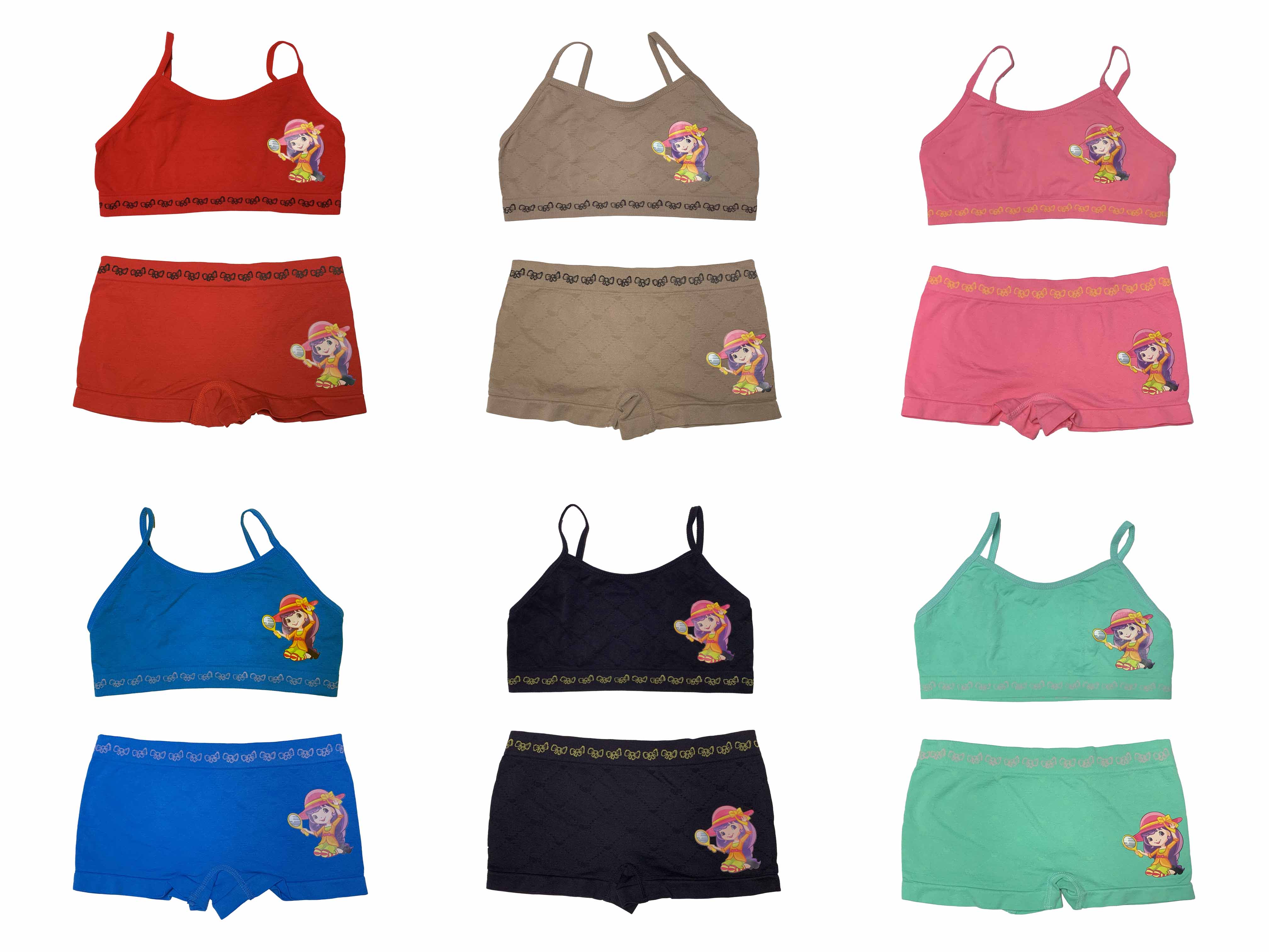 Paquete 6 Coordinados para Niña Boxer y Top Oh My Girl Multicolor