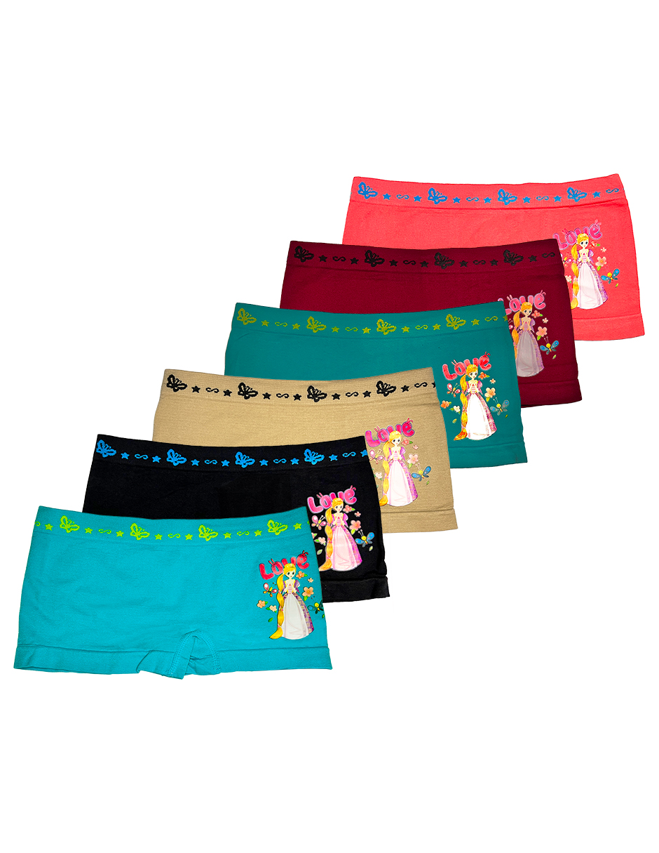 Paquete 6 Bóxers Niña con Divertidos Diseños Oh My Girl Multicolor