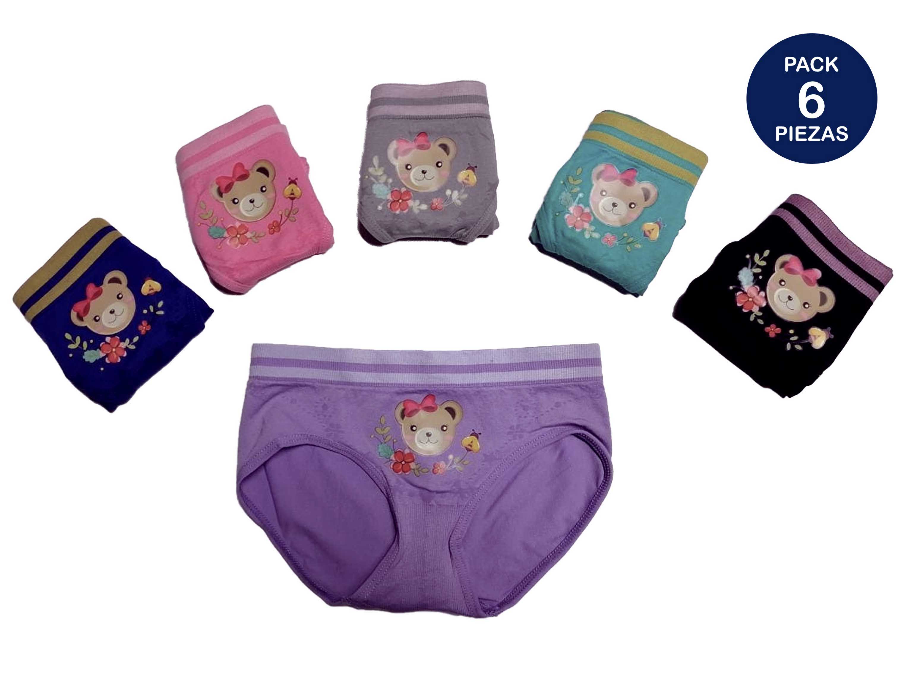 Foto 4 pulgar | Paquete 6 Pantaletas Niña con Divertidos Diseños Oh My Girl Multicolor