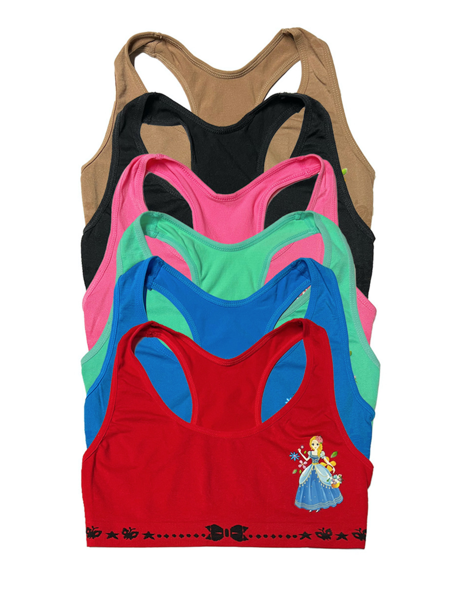 Foto 1 | Paquete 6 Tops De Niña Tatys Fashion Con Divertidos Diseños Talla M (8-11 Años) Diferentes Colores