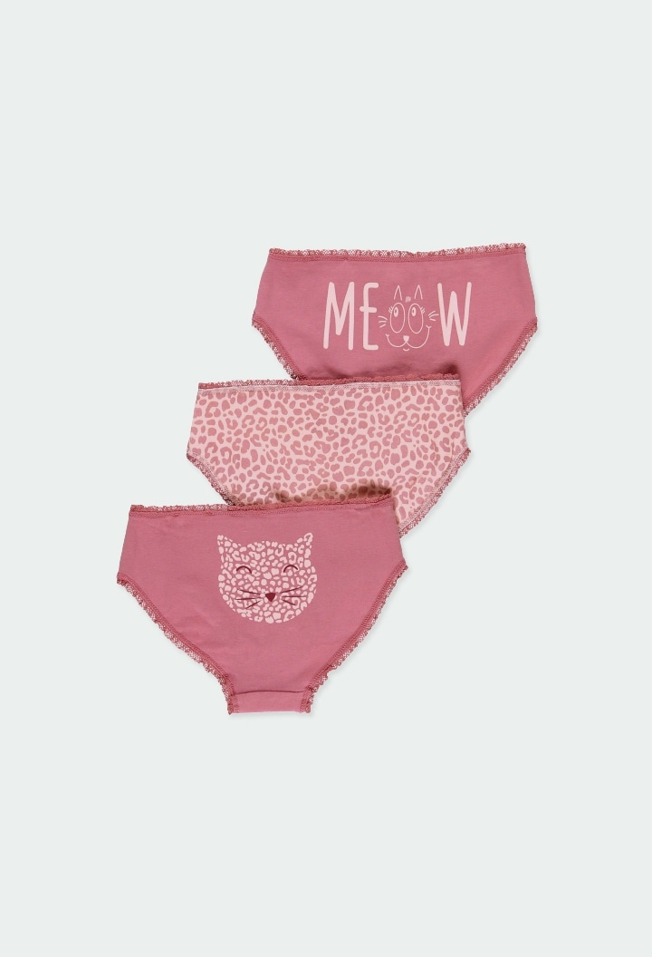 Foto 3 | Set 3 Calzoncitos De Punto Para Niña Gato Boboli