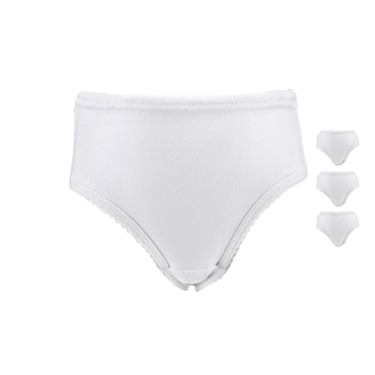 Foto 2 pulgar | Calzon Pantaleta Alta Para Niña Color Blanco Con Tela Suave Y Comoda