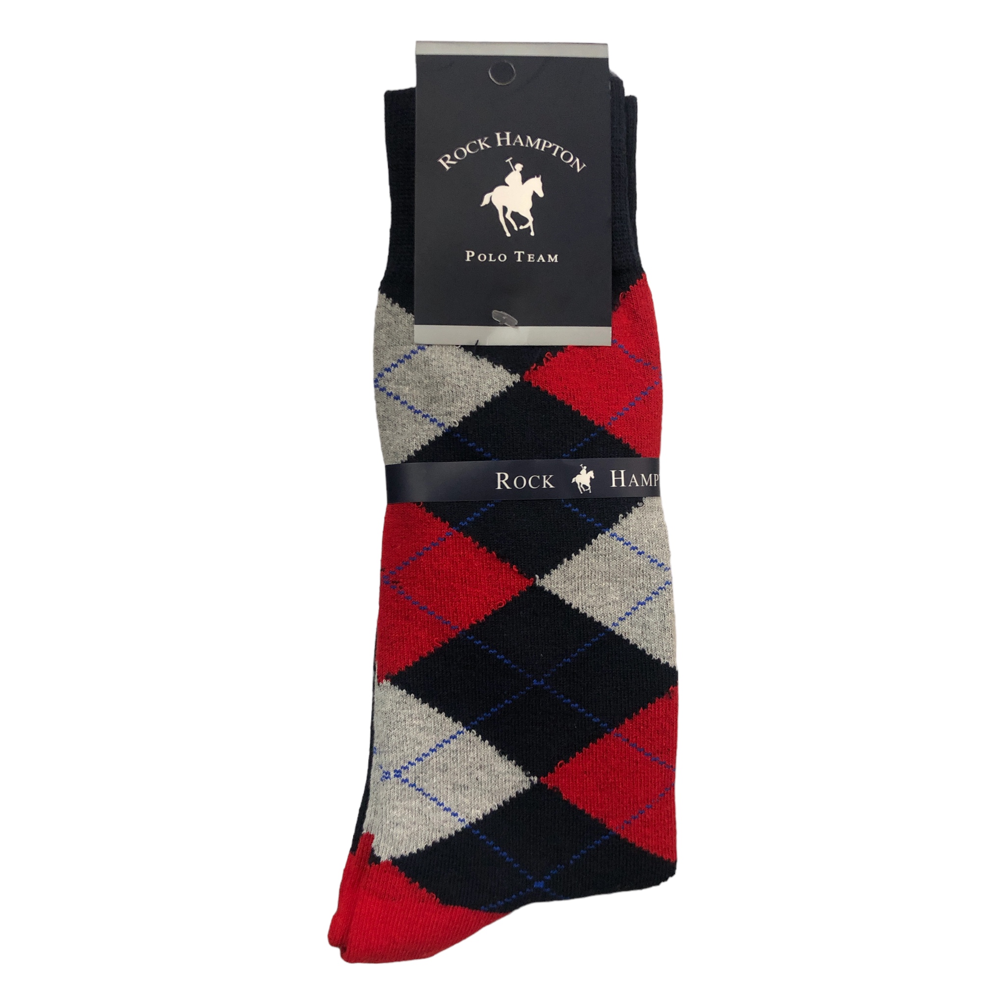 Calcetines Rock Hampton POLO Rojo Diseño Rombos para Caballero