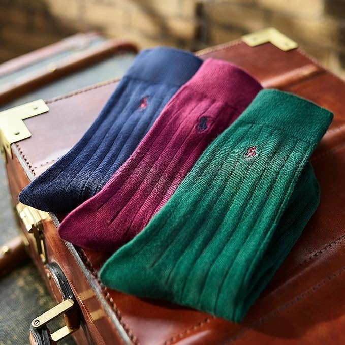 Foto 2 | Calcetines Polo Ralph Lauren, Vestido Acanalado Para Hombre, Paquete De 3, Negros
