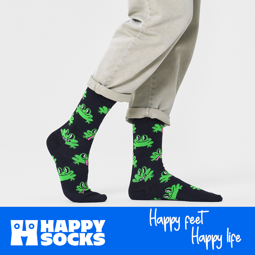Foto 6 pulgar | Calcetines Happy Socks Diseño Rana Unisex