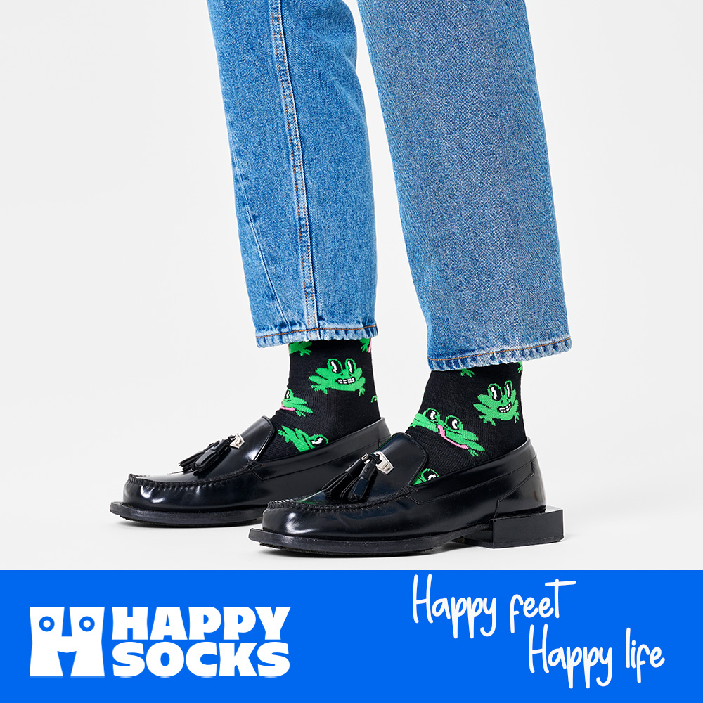 Foto 8 pulgar | Calcetines Happy Socks Diseño Rana Unisex