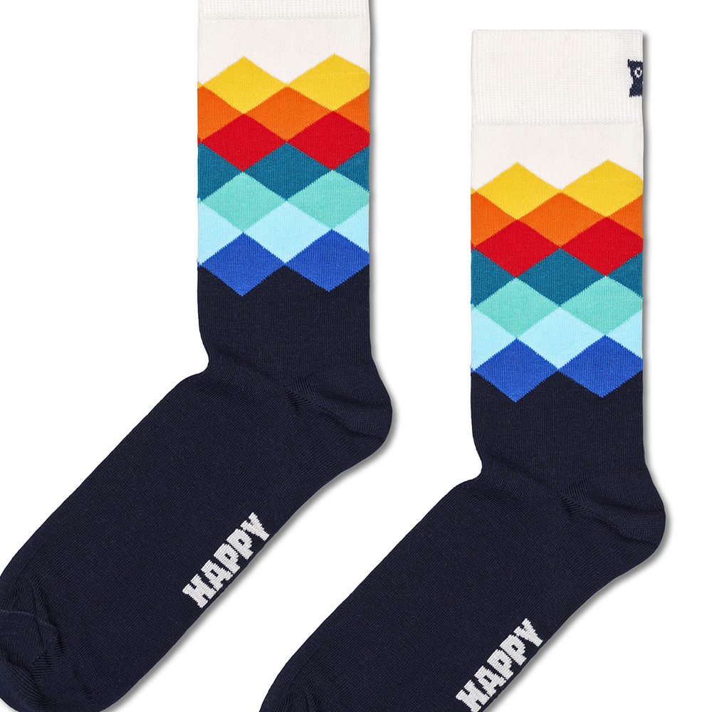 Foto 3 pulgar | Calcetines Happy Socks Diseño Rombos Colores Unisex