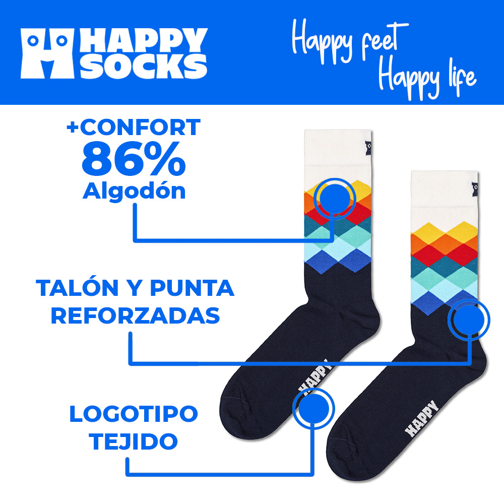 Foto 4 | Calcetines Happy Socks Diseño Rombos Colores Unisex